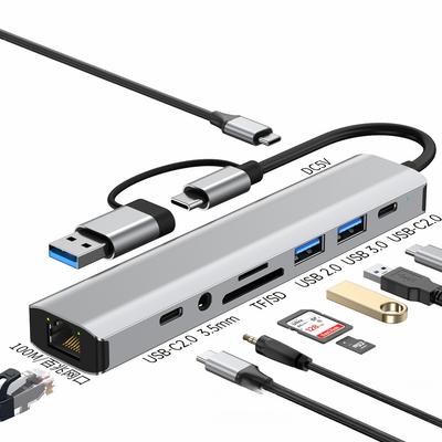5G Gigabit Typ-C Hub mit USB 3.0 Ethernet Audio Adapter für Laptop Multi-Port-Dock