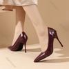 Fashion Women Shoes Pointed Toe Pumps Leather Dress High Heels Solid Color Sexy Shallow Mouth Spring Autumn Elegant Woman Heeled Shoes