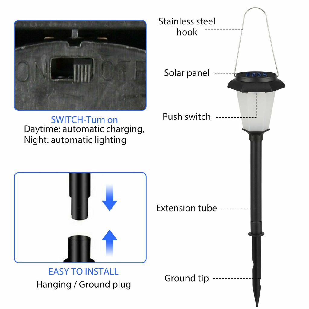 12 Led Outdoor Solar Flame Light Ip65 Waterproof Dancing Flashlight For Garden Pools Paths Patios