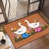 Cute Cartoon Dog Duck Welcome Doormat Non Slip Entryway Floor Rug Washable Crystal Velvet Porch Carpet
