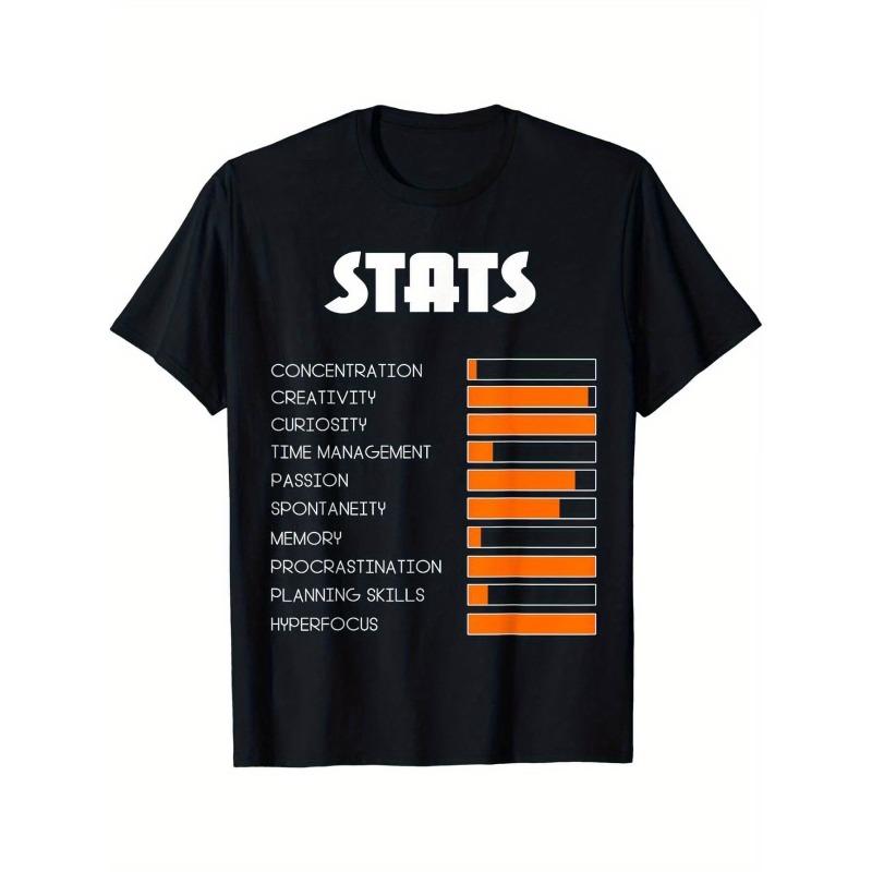 Maglietta Unisex Consapevolezza ADHD Neurodiversità Cotone Unisex Oversize Larga Primavera Estate Streetwear Umorismo Novità Trendy Top
