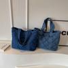 Geantă tote romboidă Geantă de umăr din denim de mare capacitate pentru femei