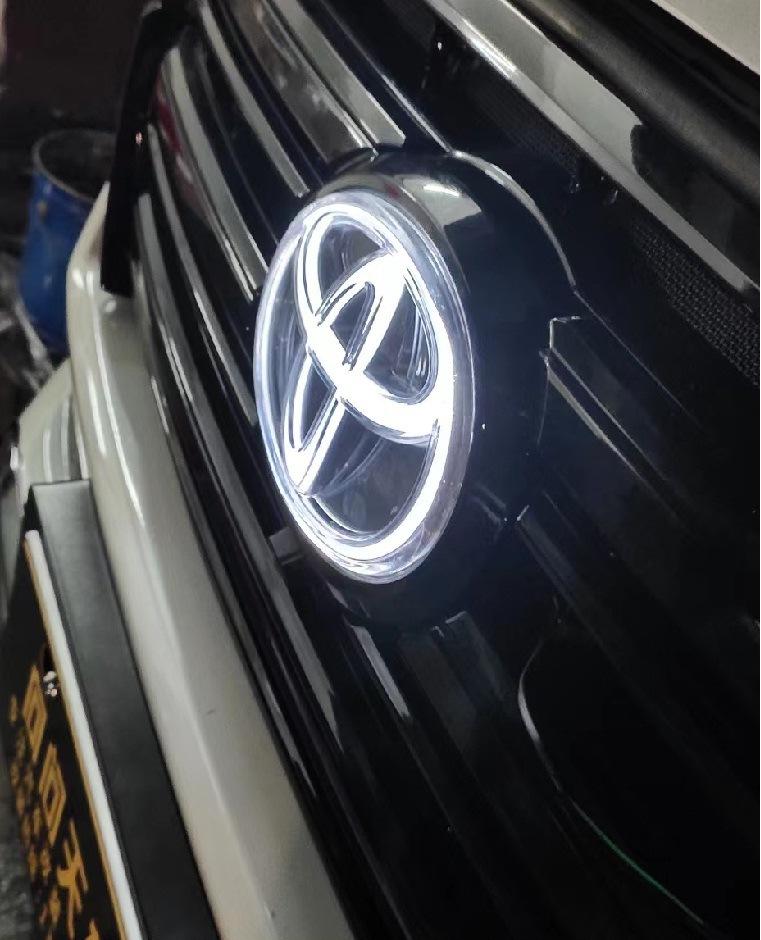 1PC 19x13cm Front LED Glow Logo Badge for 2016-2020 Toyota Land Cruiser & 2018-2020 Prado, Dynamic Lighting Emblem