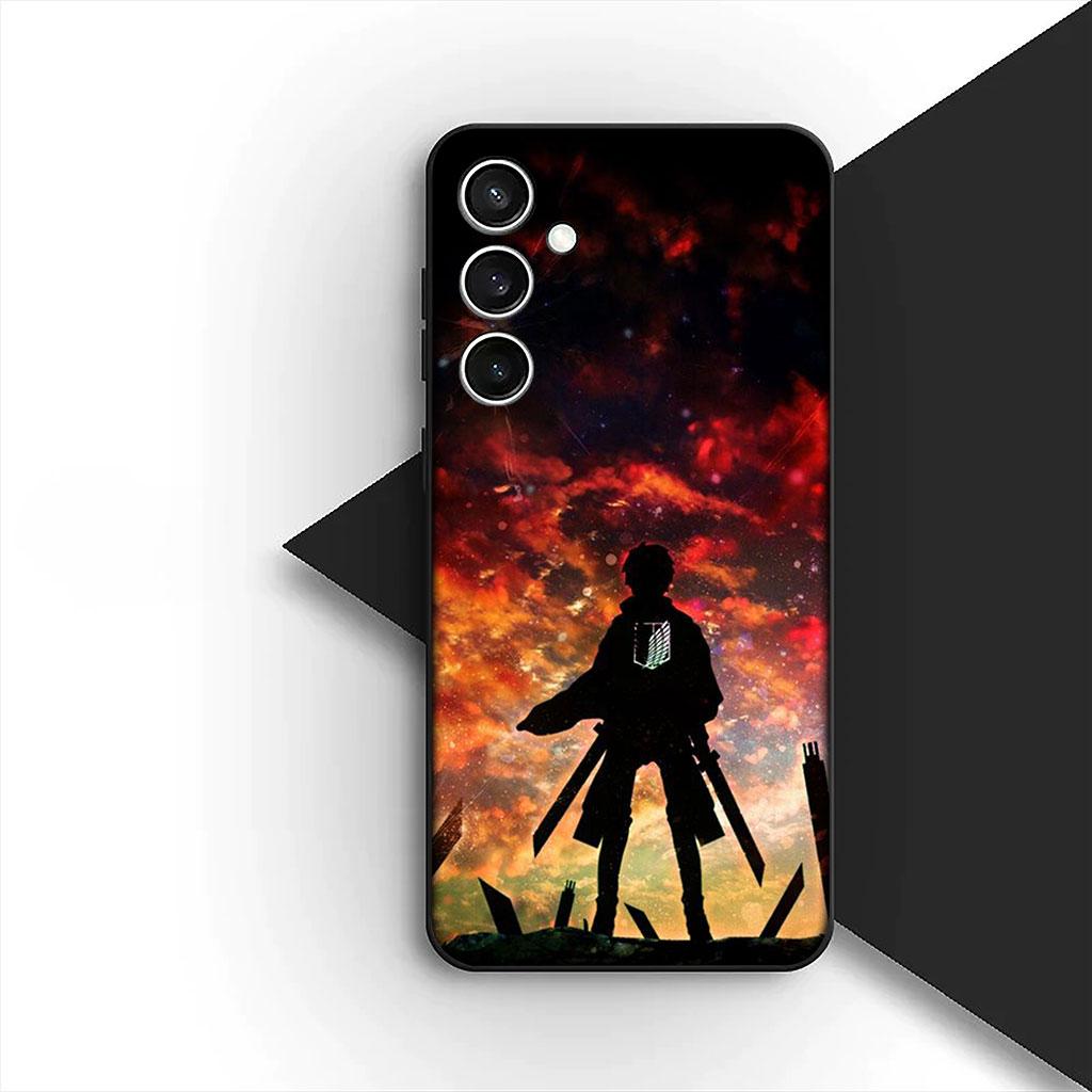 Phone Cover for Samsung Galaxy S22 S21 S20 FE Ultra Plus A07 A17 A15 A16 A25 A57 A37 Case Comics Attack on titan levi Eren