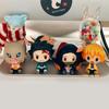 4PCS/Set Anime Demon Slayer Nezuko Tanjirou Zenitsu Inosuke Mini Figurine Kawaii Action Figure PVC Model Collectible Doll Toy