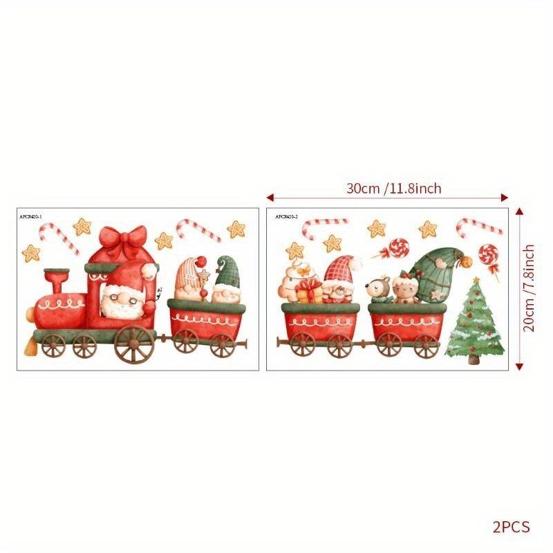 1PCS Christmas Train Holiday Window Decoration Wall Sticker for Living Room Decoration Wall Decal20*30CM