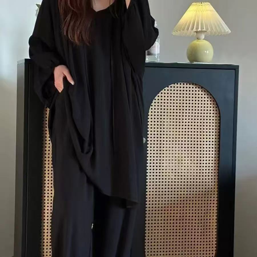 

Women s Loose Pajamas Set Three-Quarters Sleeve Top And Pants Sleepwear 2 Piece Set For Women Casual Oversized Homewear L