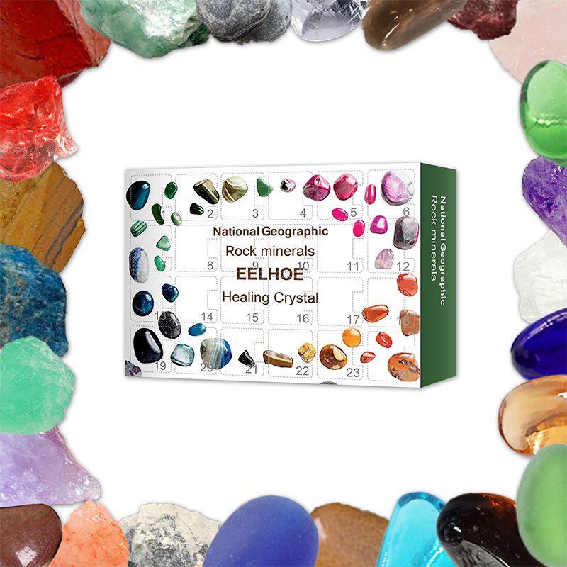 Xmas Countdown Advent Calendar With Unique Healing Crystal Stones**