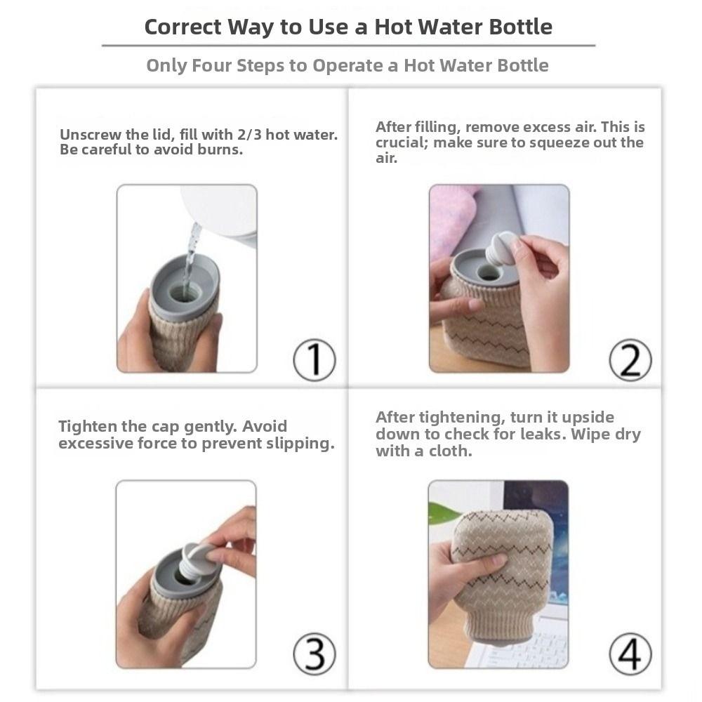 Silicone Hot Water Bottles 300ml Water-filling Bottle Portable Warm Water Bag Female