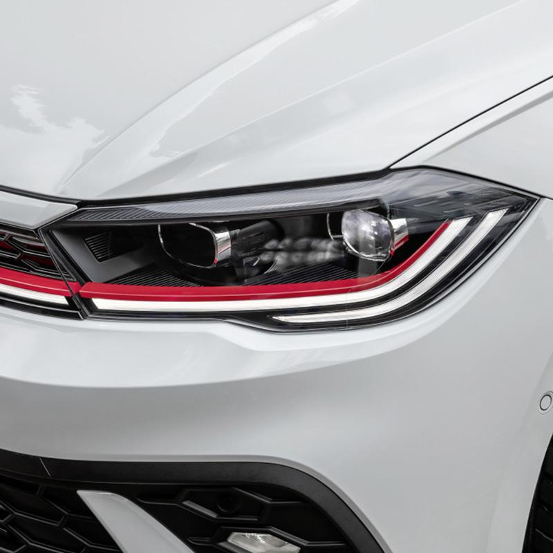 For Volkswagen VW POLO  Accessories 2Pcs Car Headlight Protective Film Headlamp Restoration Transparent Black TPU Sticke