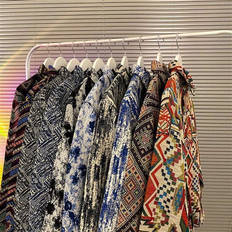 Cămașă bărbătească cu mânecă lungă, stil retro cubanez vintage - stil etnic japonez pentru toamnă și iarnă