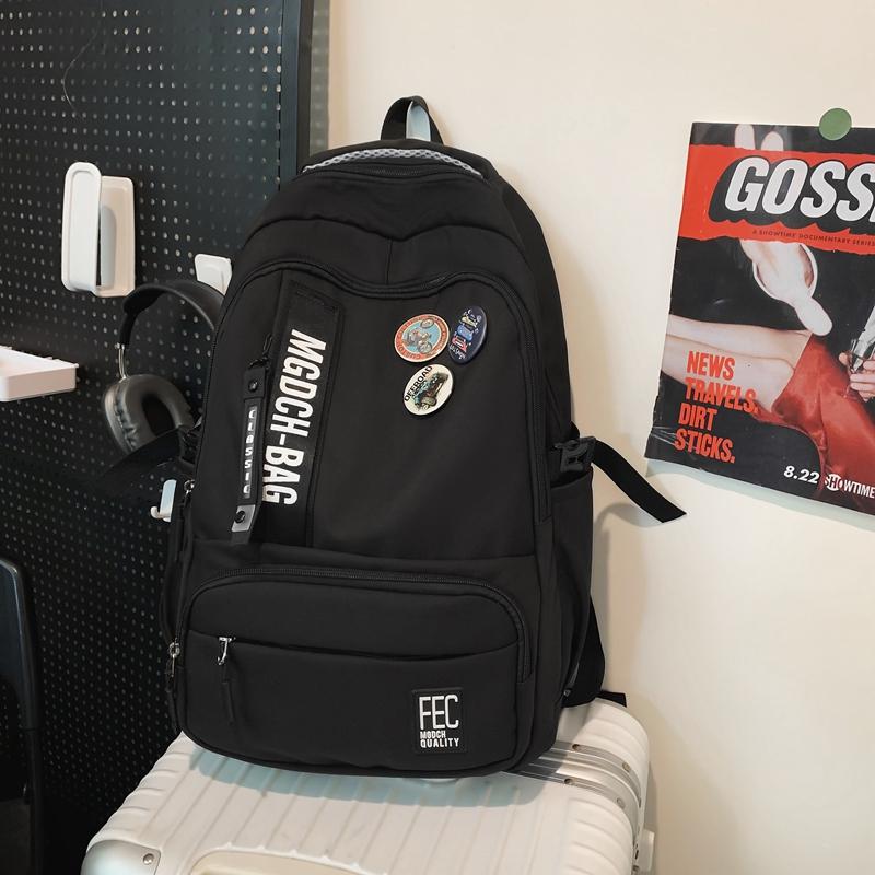 Female Large Capacity Backpack Letter Print College Style Student Waterproof Schoolbag Male Travel Backpack