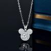 Bague Ringen Pandantiv Argint Sterling S925 1 Carat Moissanite Diamant Colier Modă Femei Bijuterii de Lux Cap Șoarece Mickey