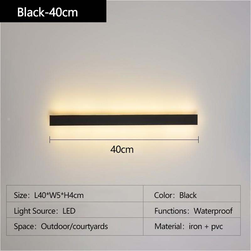Outdoor Waterproof Wall Light LED Line Side Glow Light For Balcony Patio Door Side Hallway Garden Garage Lighting Fixtures