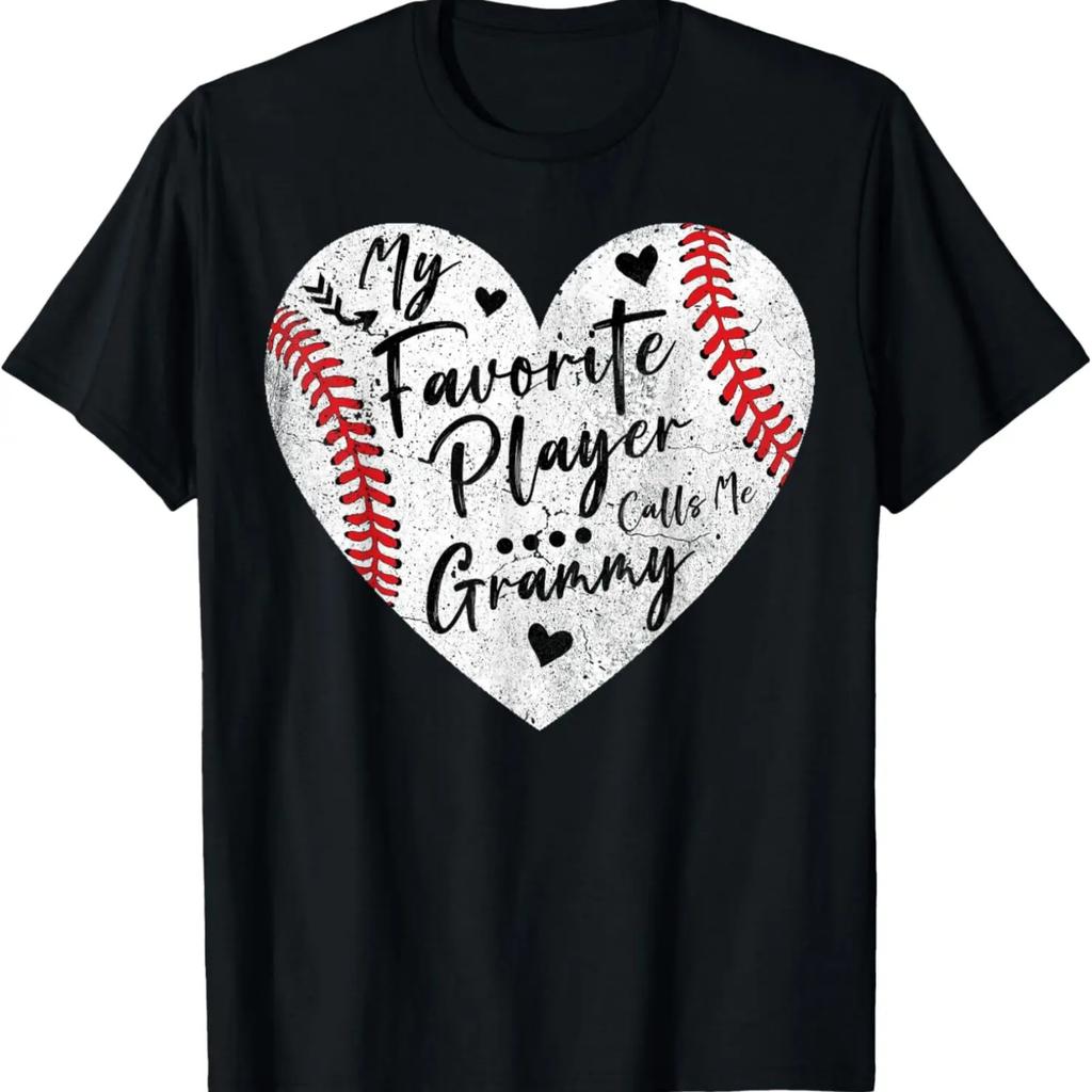 My Favorite Player Calls Me Grammy Baseball Heart T-Shirt