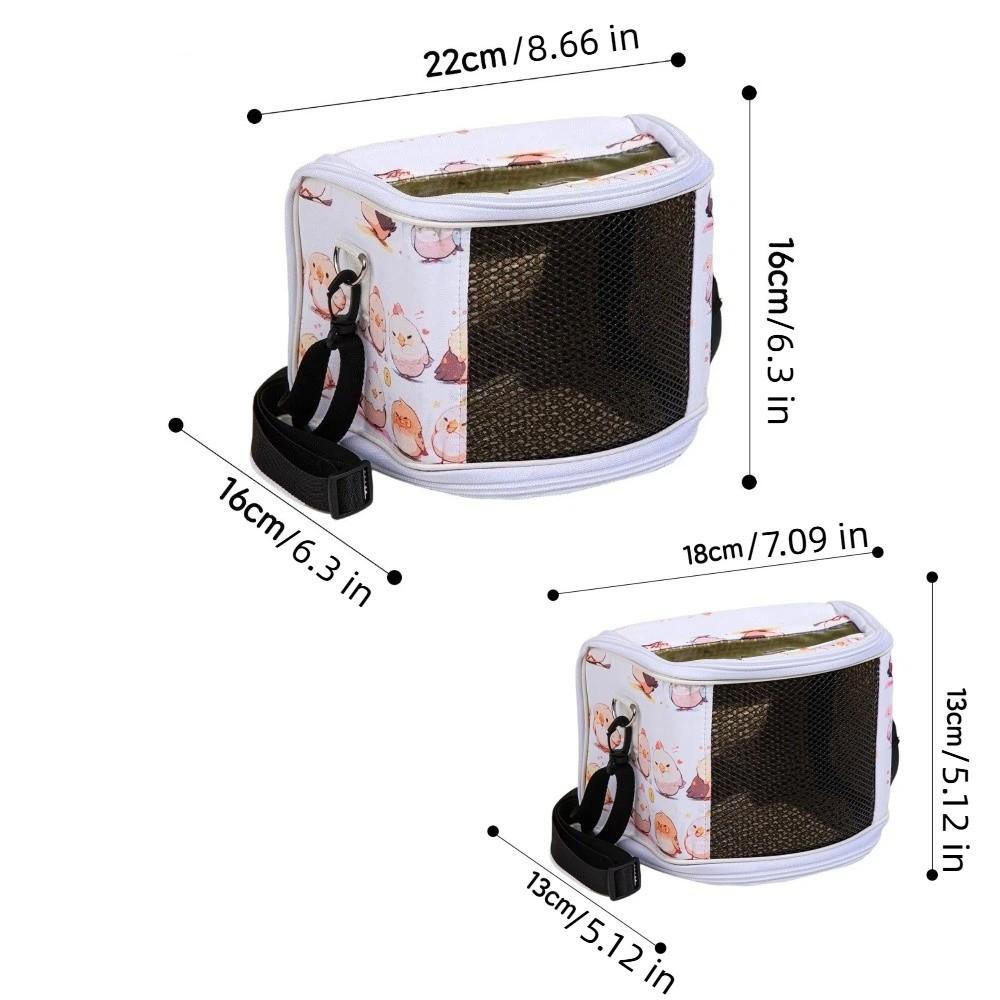 Large Space Parrot Outdoor Bag Breathable Adjustable Straps Pet Travel Bag Cartoon Pattern Bird Outing Cage Vet Visit