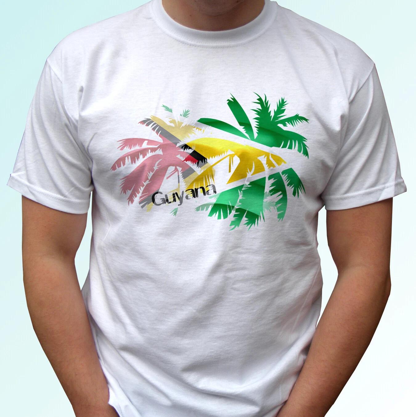 

Guyana Palm white kids boys T-Shirt top flag gift tee design s s kids sizes 140