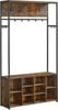 VASAGLE Appendiabiti con Panca e Porta Scarpe, Appendiabiti con Panca per Scarpe, Arredamento per Ingresso, Scomparti Aperti, Stile Industriale, Salvaspazio
