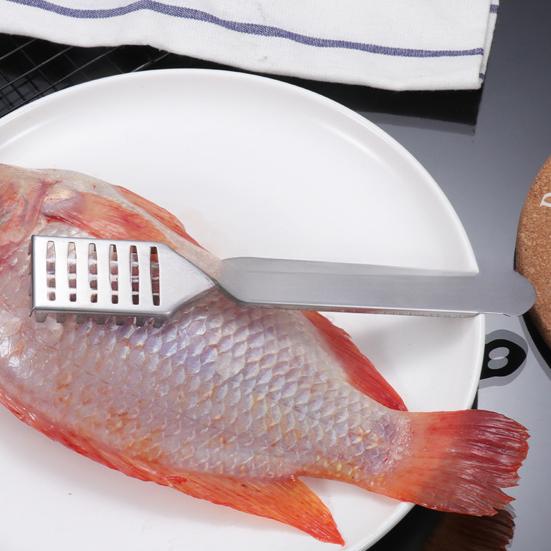 Fiskfjällare Rostfritt Stål Fiskfjällare Verktyg med Ergonomiskt Handtag Fiskfjällsborttagare Bekvämt Grepp Fiskfjällare Verktyg
