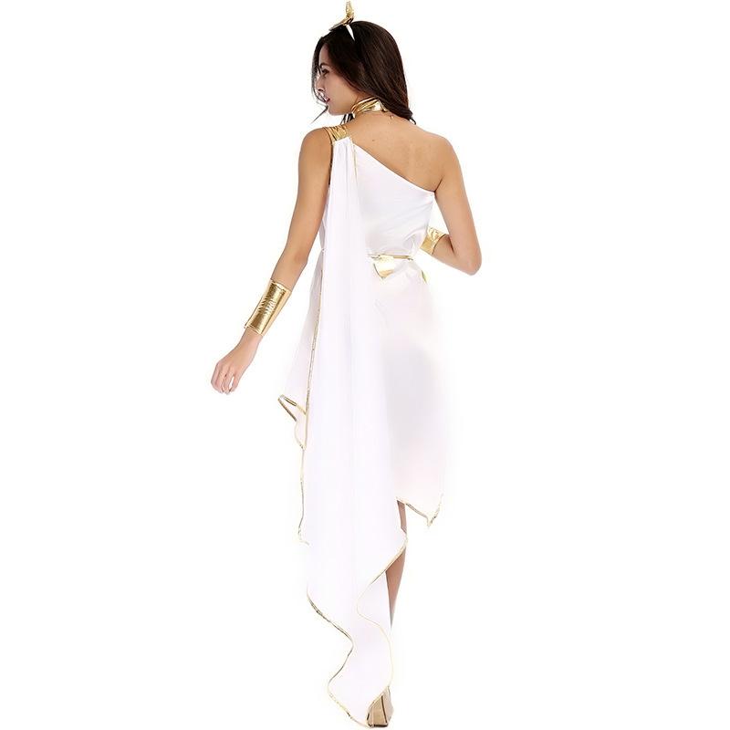 Cosplay Greek Muse White Shoulder Dress Halloween Muse cos Party Cosplay Stage Show Costume