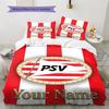 Benutzerdefinierter Name PSV Fanartikel Bettwäsche, Steppbett-Set Bettbezug Kissenbezug Zuhause Geburtstagsgeschenk (1 Bettbezug + 2 Kissenbezüge, ohne Füllung)