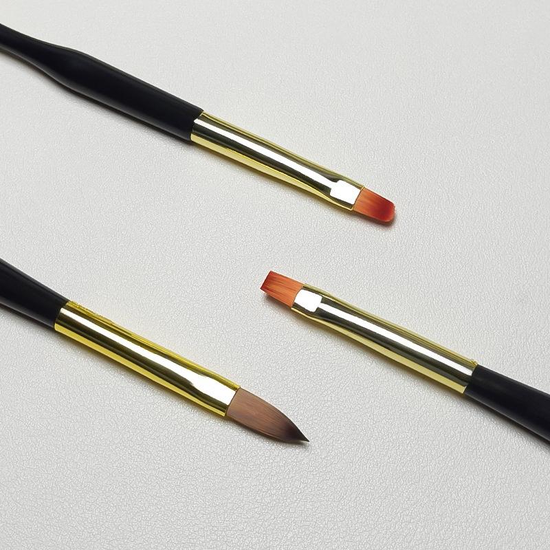 3 Piece French Stripe Manicure Liner Brush Set Tip Ultra Fine Line Drawing Pen Double Ended Gel Paint Brushes Manicure Tools