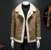 Herren Jacke im Hong Kong Stil aus PU-Leder mit Fellfutter