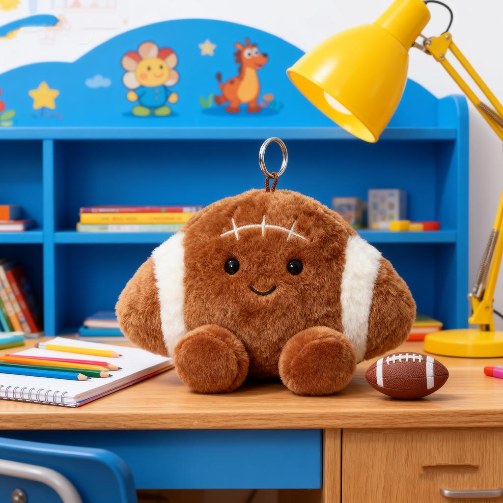 Small Football Cute Brown 5-inch Plush Toys Can Hang Schoolbags And Backpacks.
