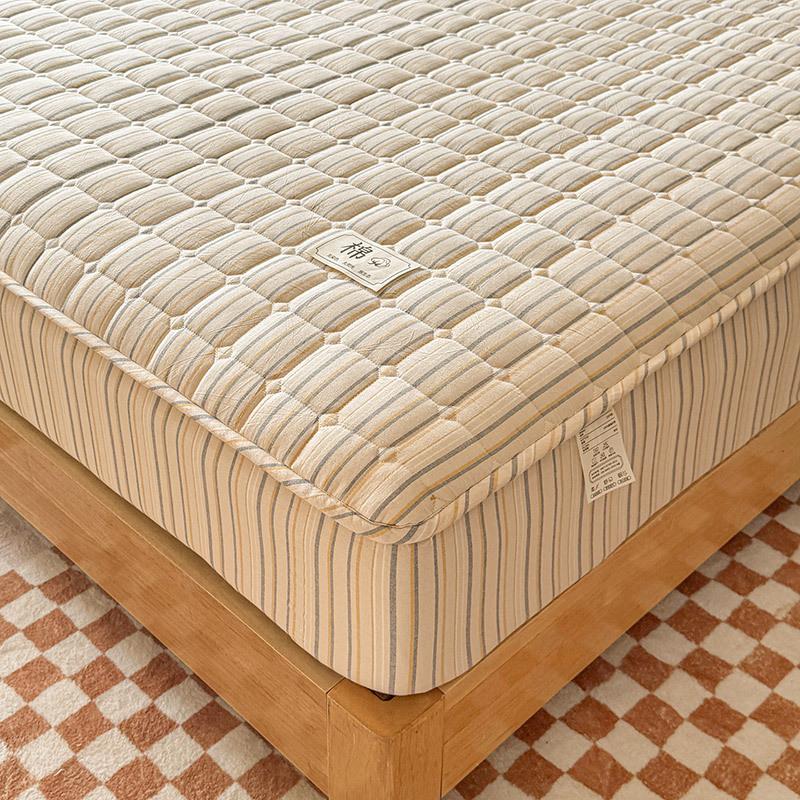 Klasse A Reine Baumwolle Gewaschene Baumwolle Baumwolle Einzel-Spannbettlaken Verdickte gesteppte Bettdecke Matratzen-Schutzbezug Abdeckung Staubdicht und Rutschfest