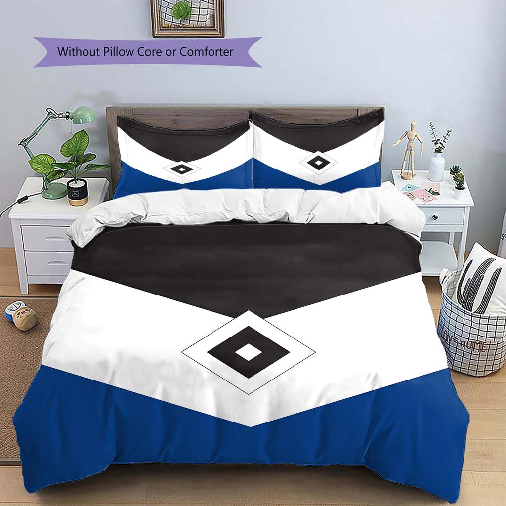 Hamburger SV Pattern Bedding Quilt Set  Home Decoration  Gift (1 * Duvet Cover + 2 * Pillowcase  Without Core)