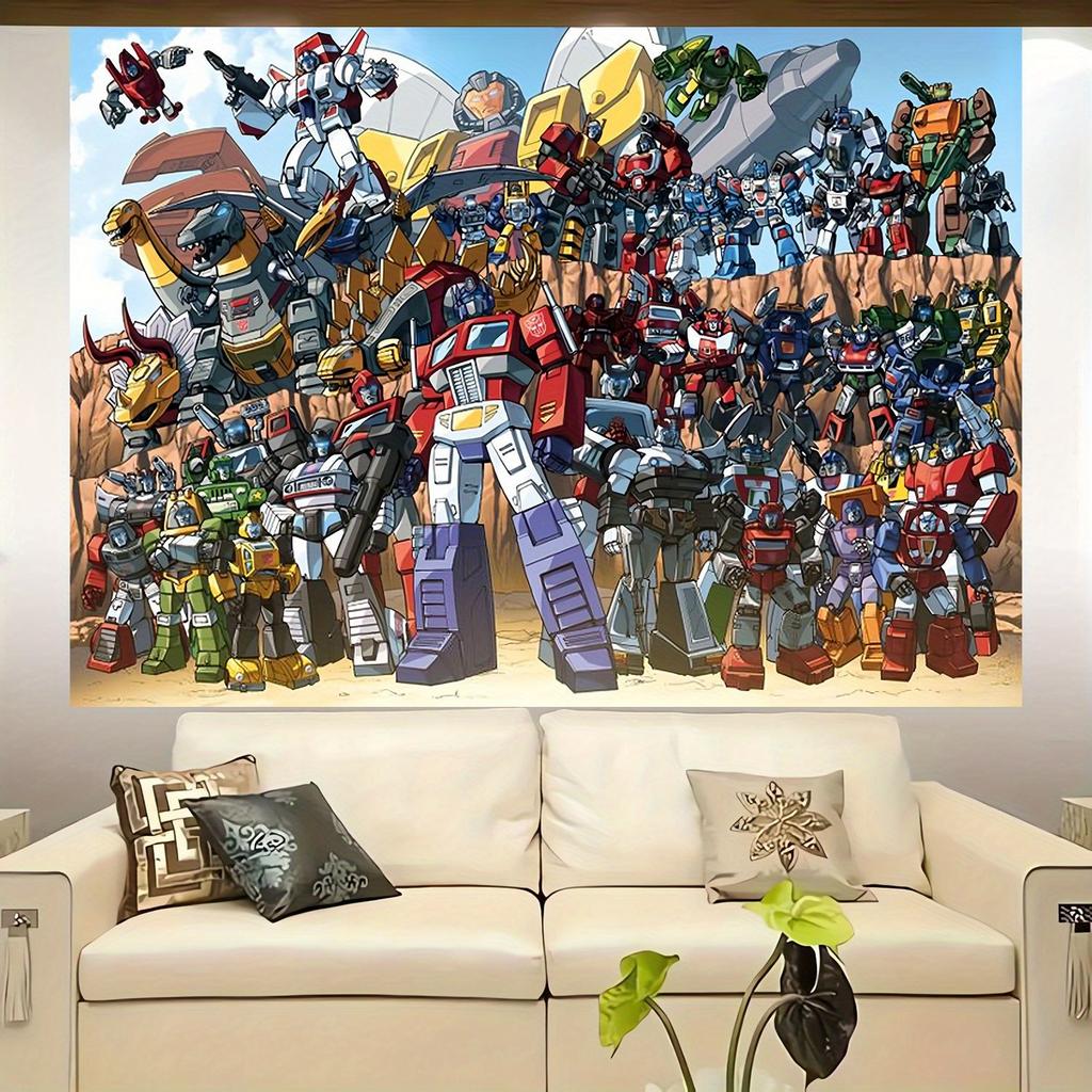 Transformers Optimus Prime Bumblebee Cool Customizable Children Boy Birthday Party Decoration Banner Background RoomPoster Props