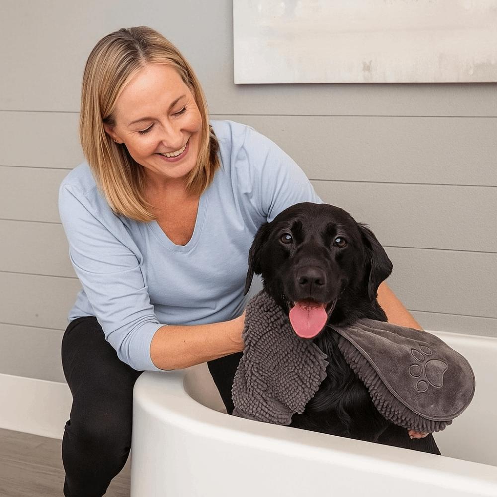 Dog Accessories Super Absorbent Pet Bath Towel Large Soft Pet Bath Robe Foldable Skin-Friendly Pet Cleaning Washcloth Pet Care