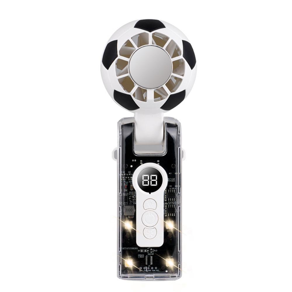 

New Soccer-Shaped Handheld Fan USB Rechargeable 5 Gear Wind Desk Fan Quiet Operation 3600mAh Battery Mini Handheld Fan Outdoor белый