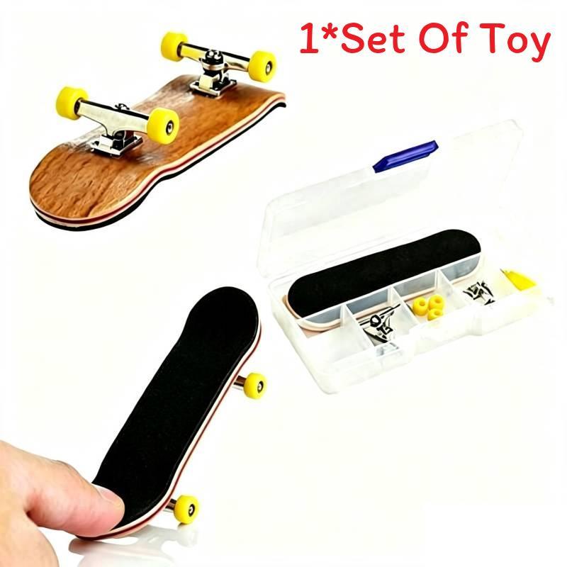 Finger Skateboard Stress Relief Toy With Wooden Deck For Hand Eye Coordination And Brain Development