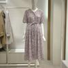 V-Neck Flower Print Long Dress VB7OP60