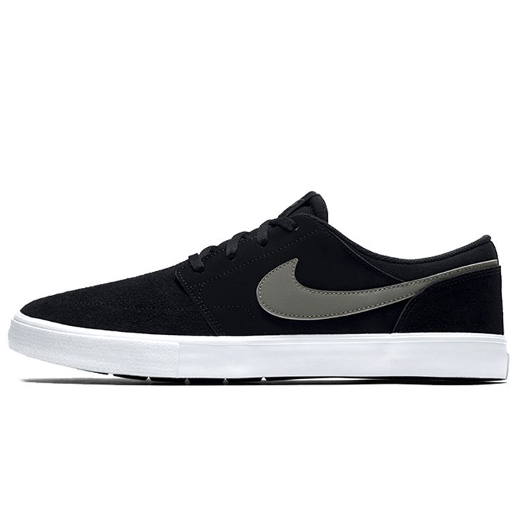

Кроссовки унисекс Nike Portmore 2 SB Solar Black White темно-серо-белые 880266-001