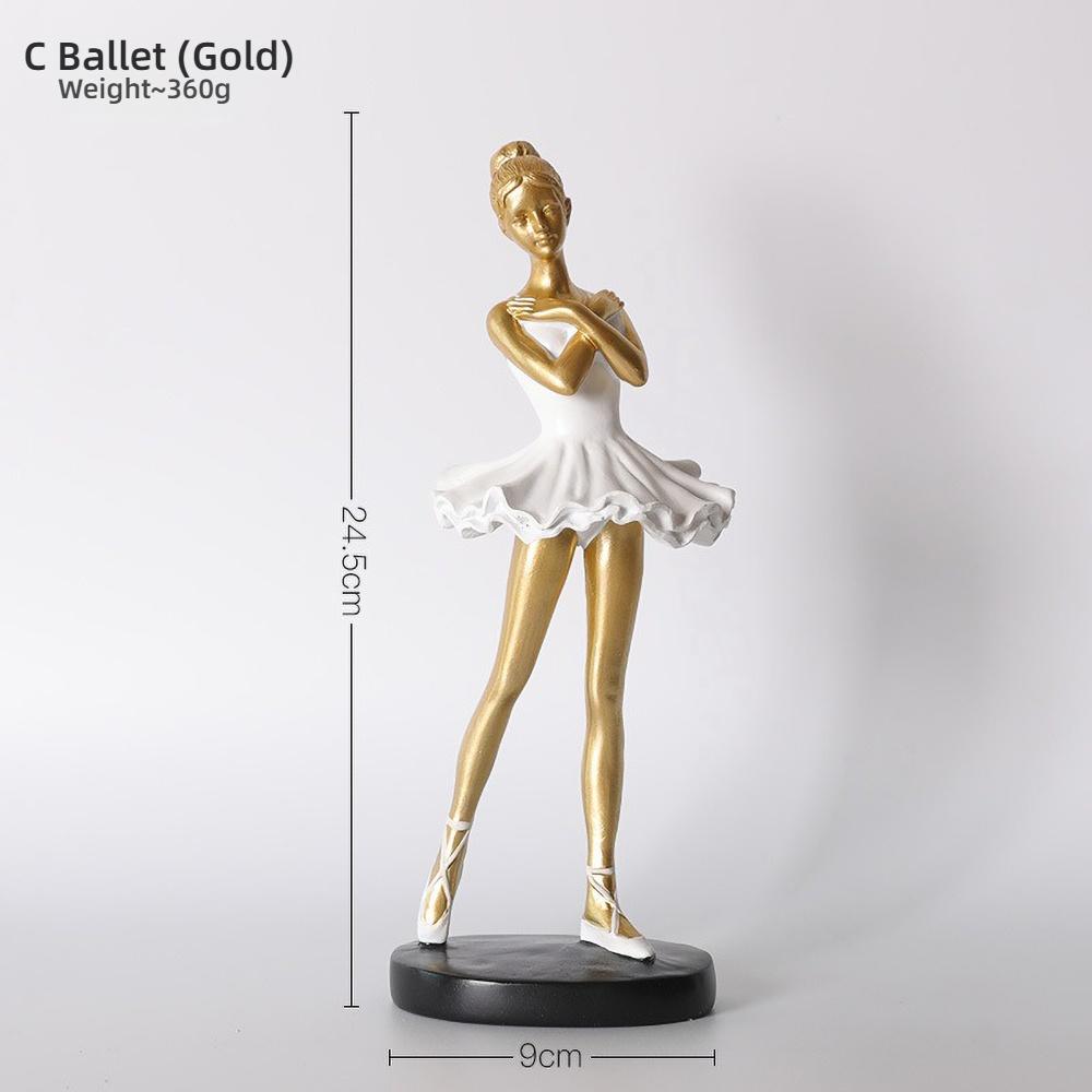 Ballet Girl Resin Statue - Cute Dancer Figurine for Children's Room Decor, Birthday Gift, Ballet Lover Collectible Art