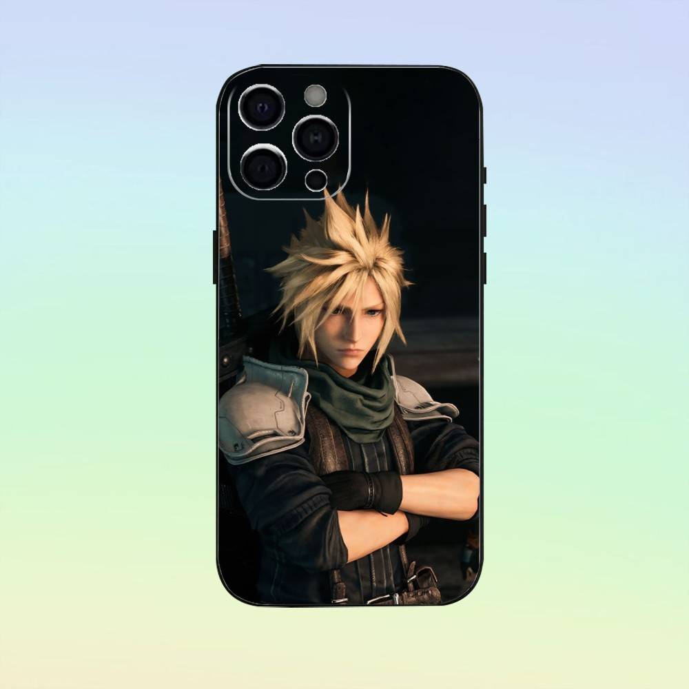 F-Final F-Fantasy V-VII Cloud Phone Case For iPhone 17, 16,15,14,13,12,11, Others Soft Silicone Black Cover