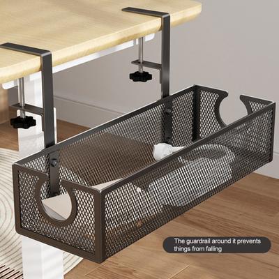 Étagère de rangement grande capacité, robuste, installation simple, fixation par pince, gestion des câbles, organiseur de câbles sous le bureau