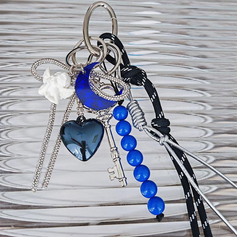 Exquisite Multi-Element Bag Pendant High-Grade Hand-Woven Rope Beaded Rope Keychain Versatile Bag Decoration Accessories Gifts