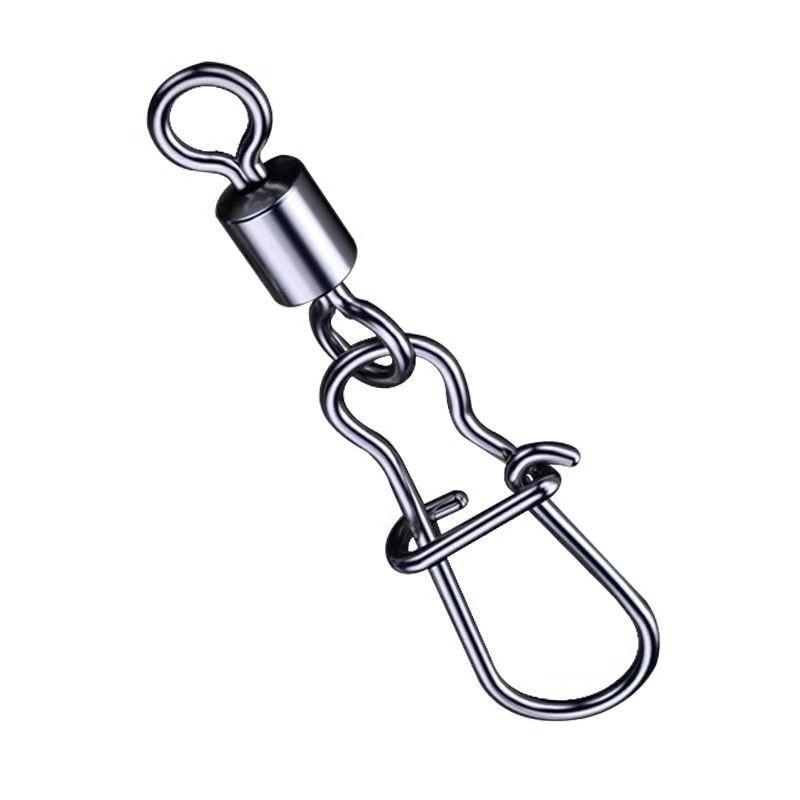 Американский восьмикольцевой вертлюг-карабин из нержавеющей стали для быстрой морской рыбалки. 8