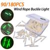 90/180PCS Wind Rope Buckle Light Tent Atmosphere Light Tent String Lamp Wind Rope Decoration Light for Outdoor Camping Picnic