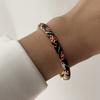 Classic Flower Thin Bangle for Women Cottagecore Enamel Floral Spring Bracelet Fashion Old Money Jewelry Gift