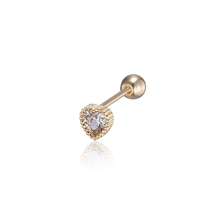 14K Lovely Heart Cubic Piercing