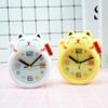 Creative Kids Alarm Clock Cartoon Table Clock Cat Desktop Decoration Lucky Cat Alarm Clock  Student
