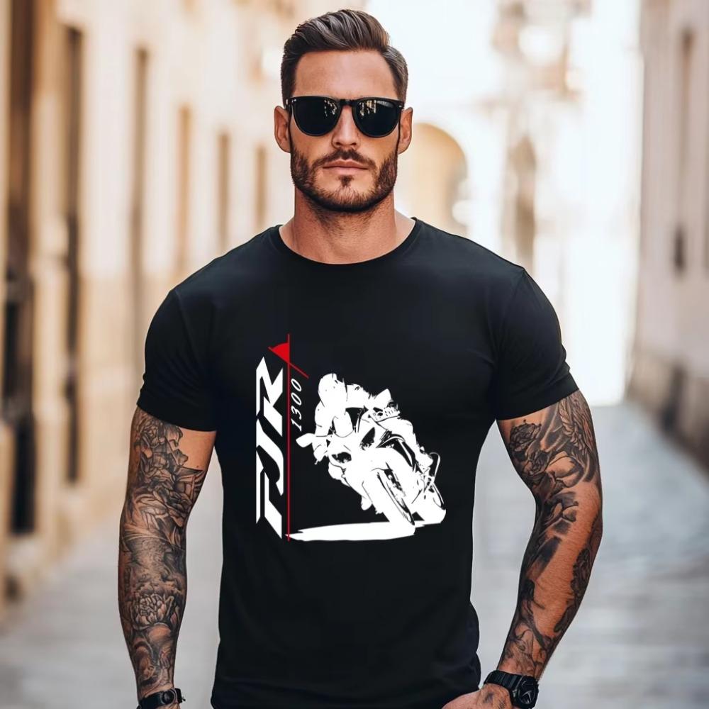 Nové 2024 Značka-Oblečení Trička Hip-Hop Jednoduché Prošívané Tričko Topy Košile FJR 1300 Tričko Motocykl Pro Jízdu Fanoušci Trička Košile