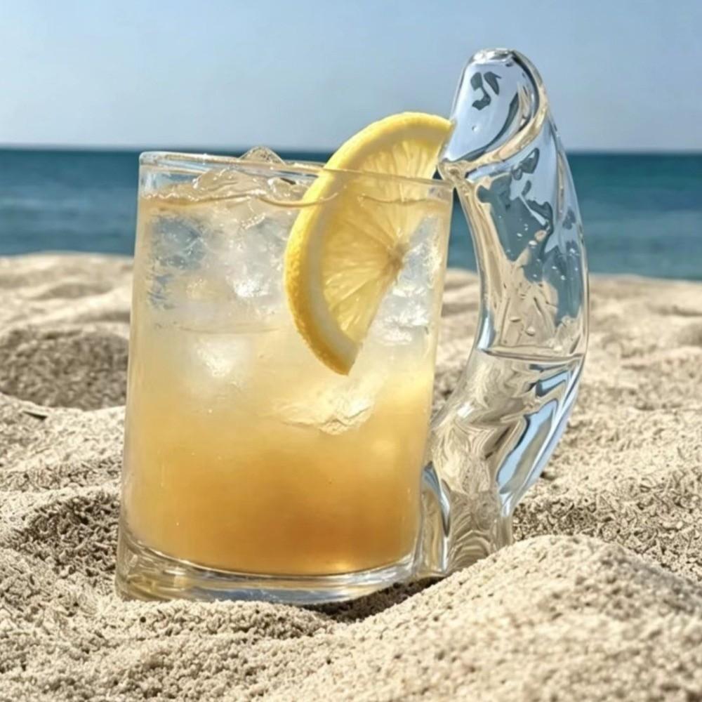 Vaso Creativo Transparente Divertido con Forma de Copa D con Asa Vidrio Grueso para Whisky Vaso Grande de Cerveza Hogar