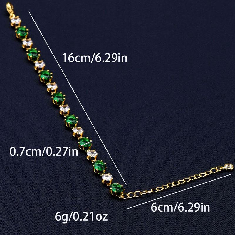 Exquisite Green Zircon Bracelet - Trendy Luxury Fashion with Celebrity-Inspired Design