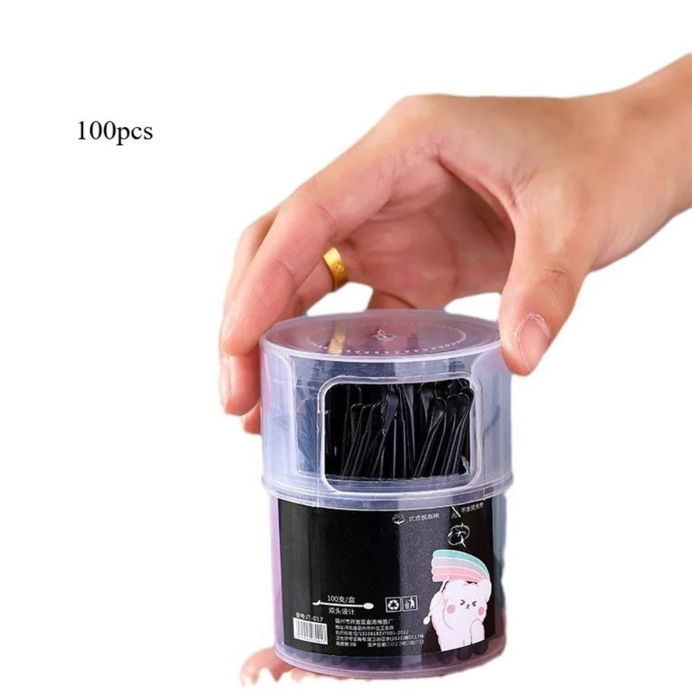 100Pcs Dual-Head 2-In-1 Cotton Swabs Ear Cleaning Make Up Remover Pads Soft Bristle Ear Scoops for Safe Ear Care Gifts