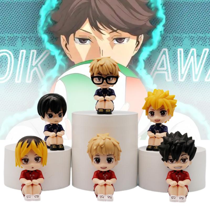 6pcs Haikyuu Hinata Shoyo Action Figure Anime Model Toy Doll Display Collectible